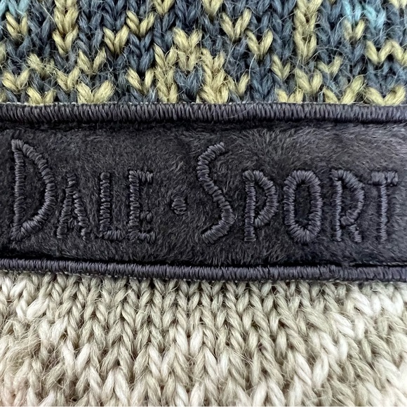 Dale Of Norway Sport New Wool Zip Front Cardigan Sweater Jacket Cream & Green SM - Picture 13 of 16